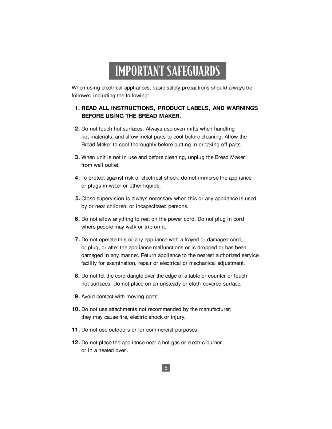 Oster P. N. 101017 manual Important Safeguards 