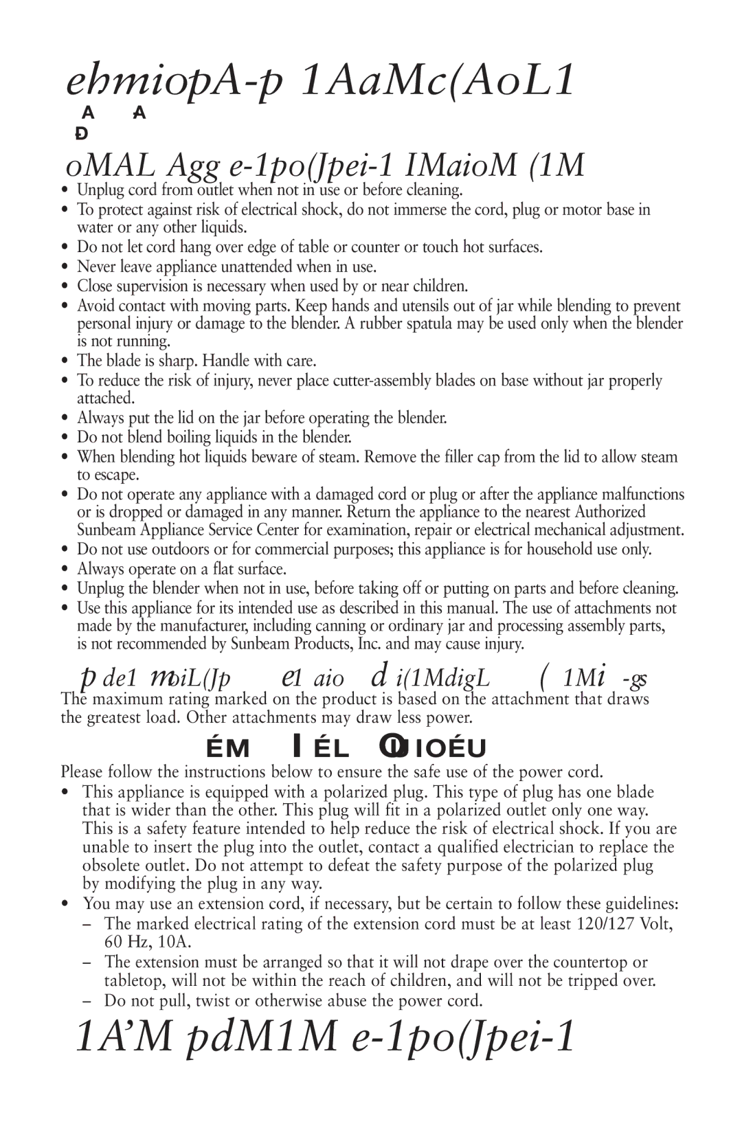 Oster P.N. 133086 user manual Important Safeguards 