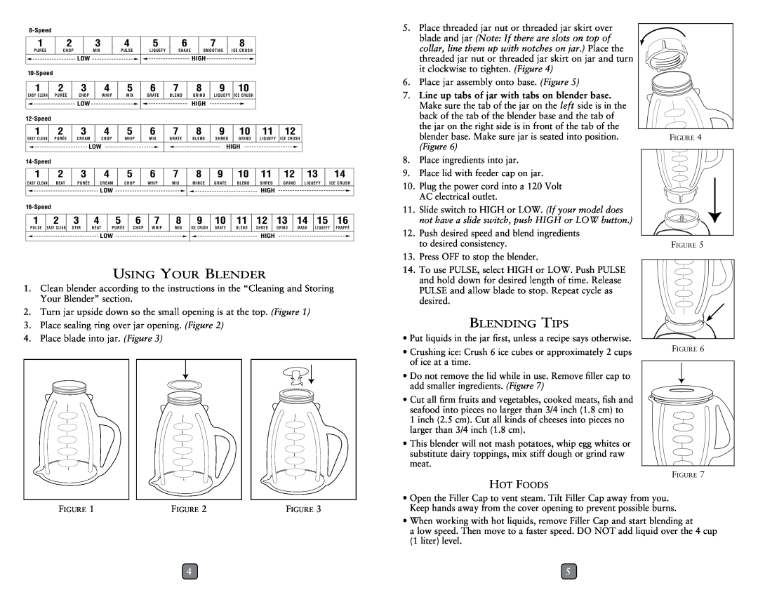 Oster P.N. 133093-004 user manual Using Your Blender, Blending Tips 