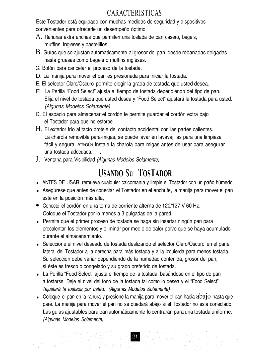 Oster TOASTERS instruction manual Usando Su Tostador 