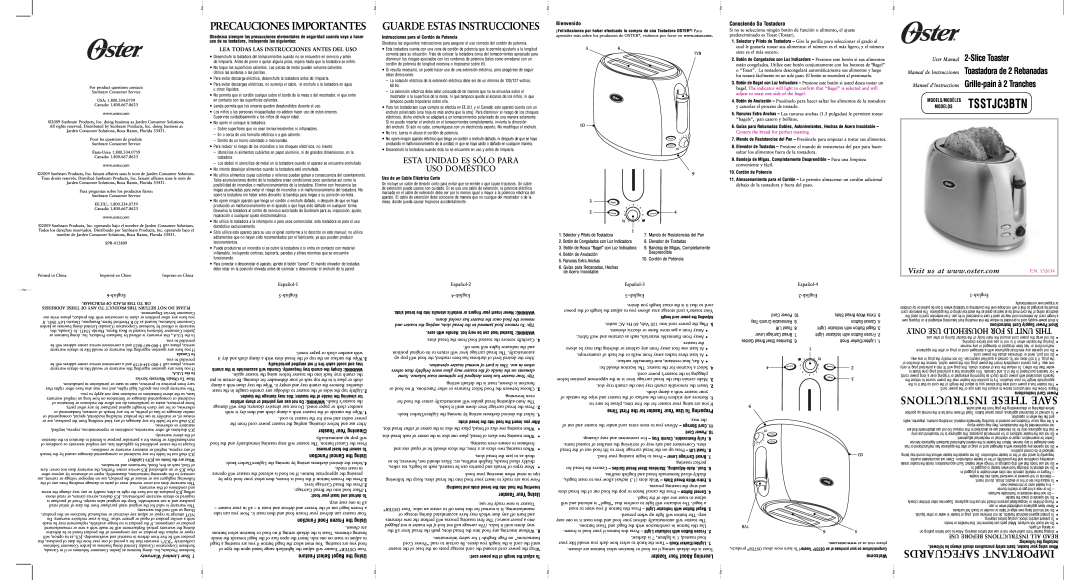 Oster 132634 user manual Precauciones Importantes, Guarde Estas Instrucciones, Lea Todas Las Instrucciones Antes Del Uso 