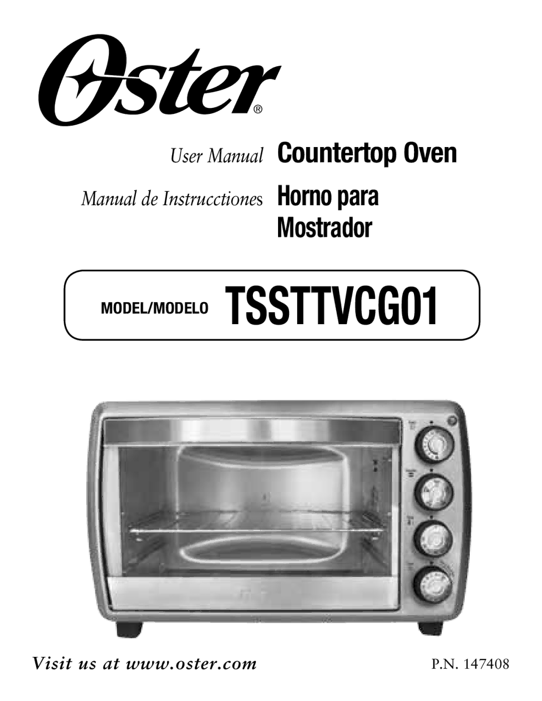 Oster TSSTTVCG01 user manual Countertop Oven 