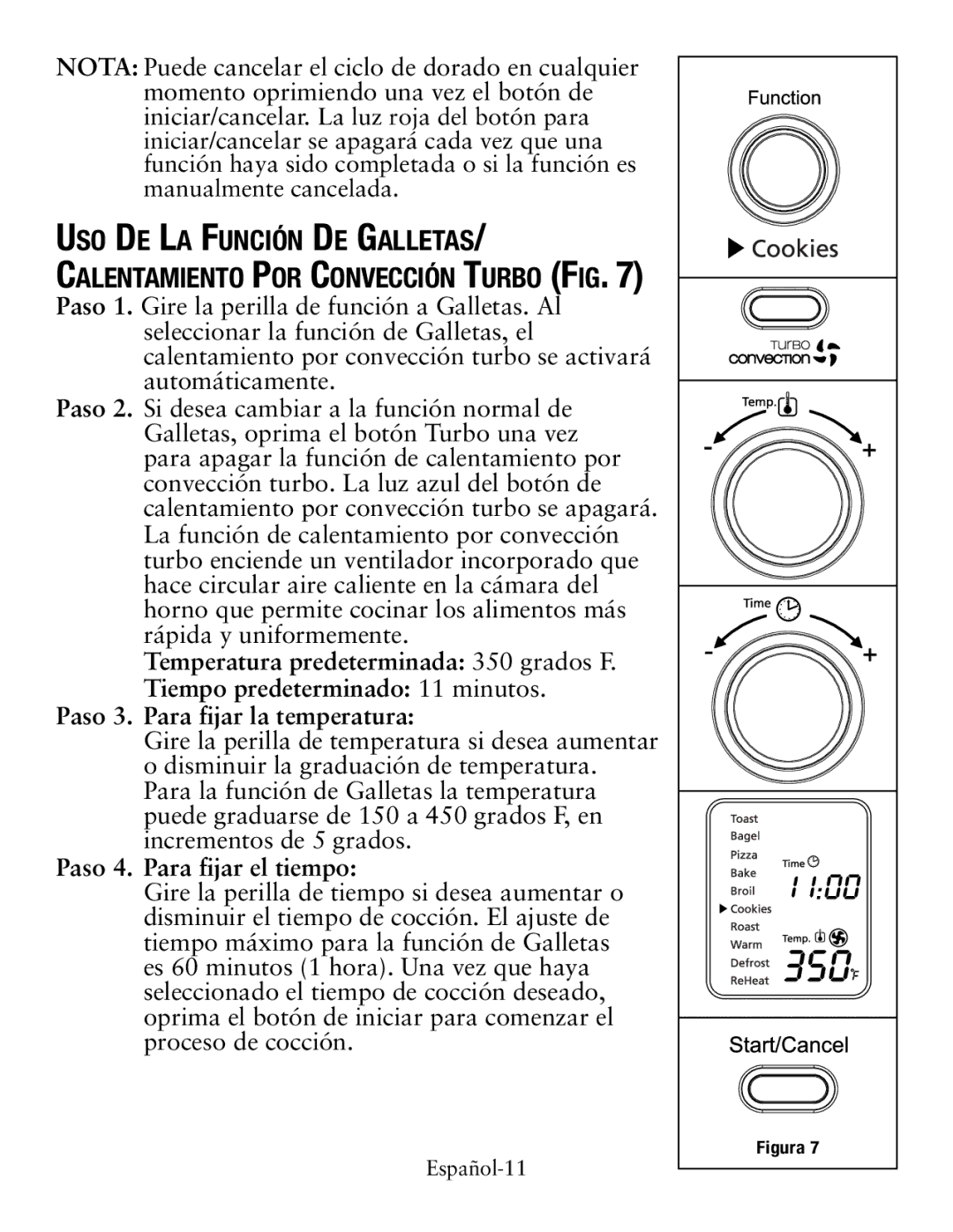 Oster TSSTTVDFL1 user manual Uso De La Función De Galletas 