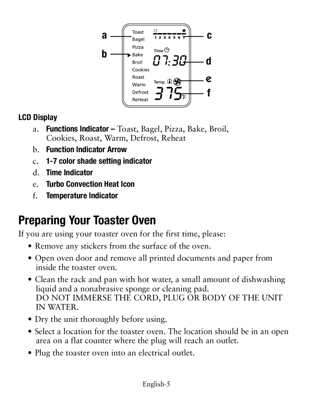 Oster TSSTTVDFL1 user manual Preparing Your Toaster Oven 