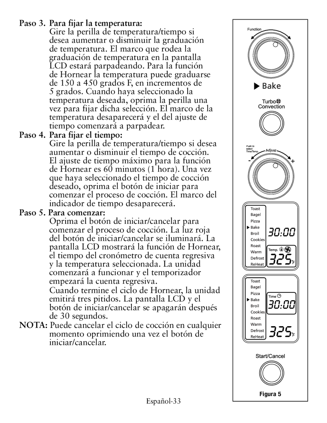 Oster Digital Countertop Oven, TSSTTVDG01 user manual Español-33 