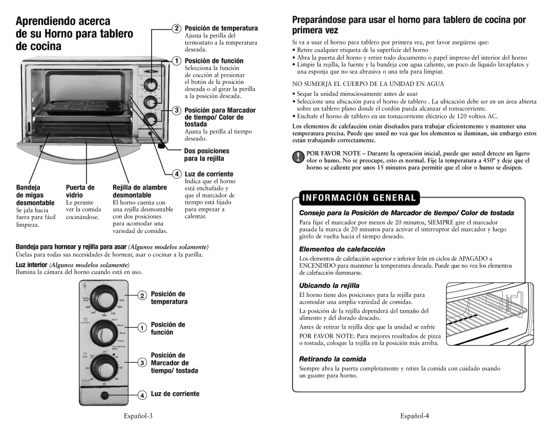 Oster TSSTTVRB04 Aprendiendo acerca De su Horno para tablero de cocina, Seque la unidad minuciosamente antes de usar 