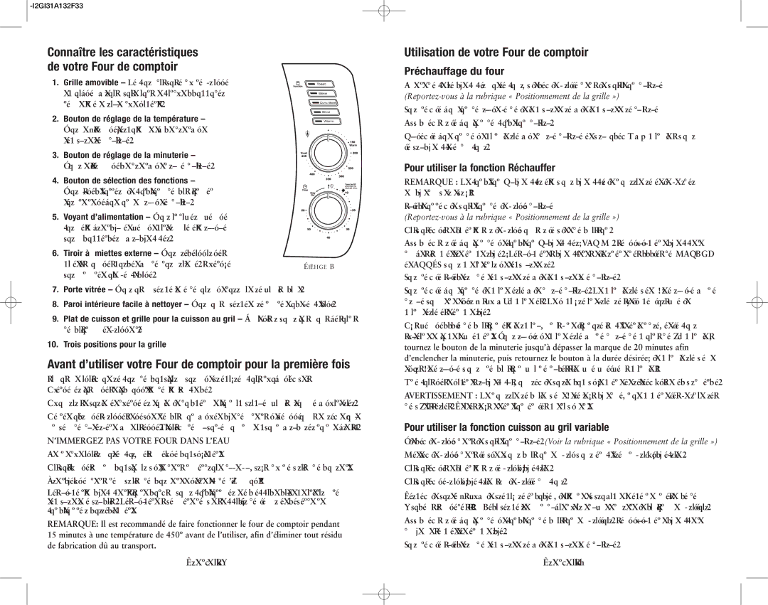 Oster SPR-112509, 138465 Utilisation de votre Four de comptoir, Connaître les caractéristiques de votre Four de comptoir 