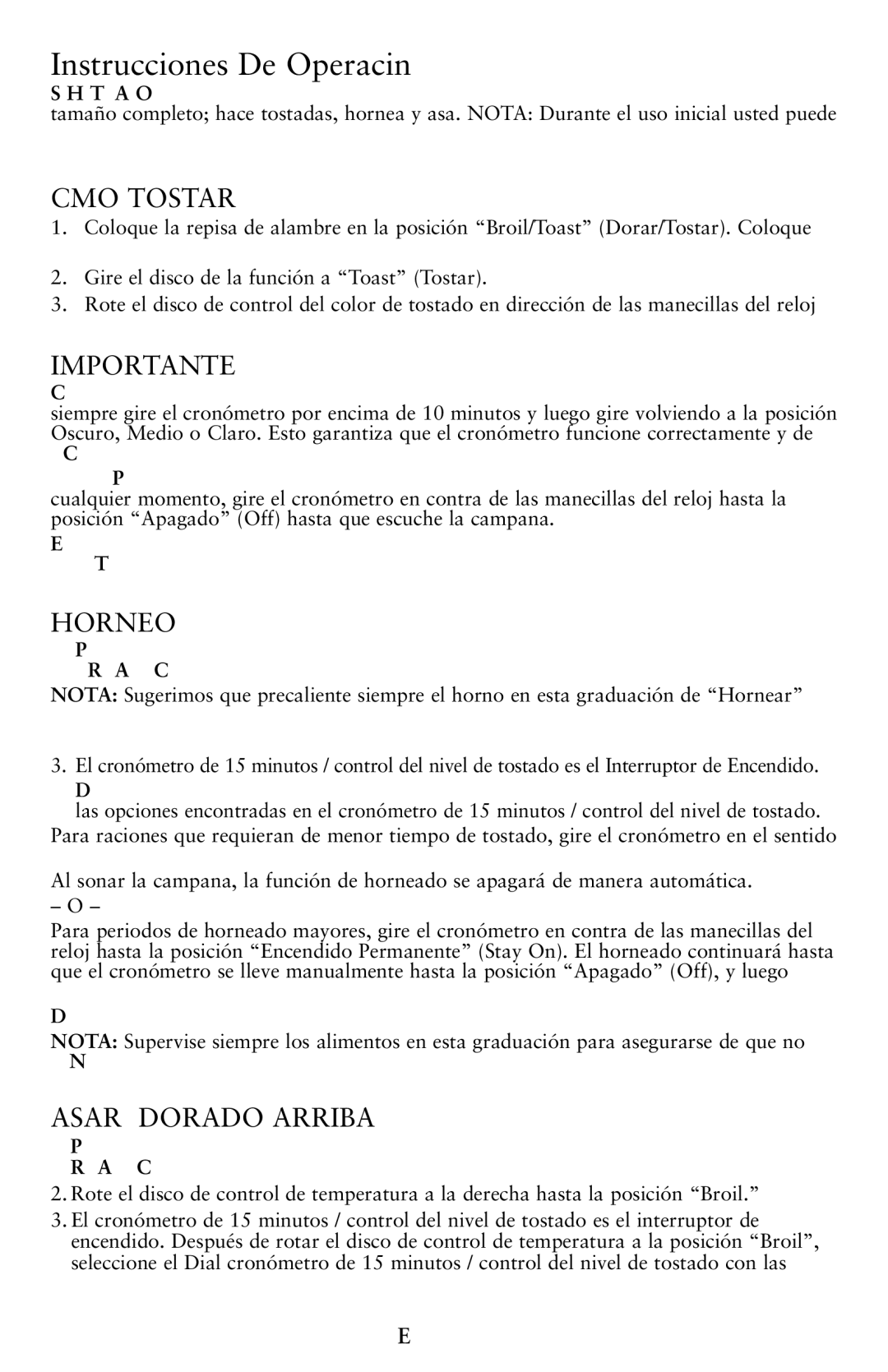 Oster TSSTTVVGS1, TSSTTVVG01, Toaster Oven Instrucciones De Operación, Cómo Tostar, Importante, Horneo, Asar Dorado Arriba 