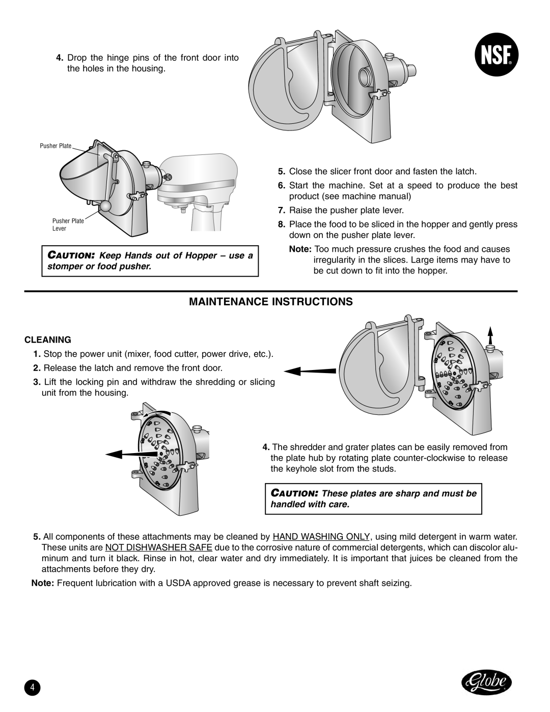 Oster XVSA, XVGA manual Maintenance Instructions, Cleaning 