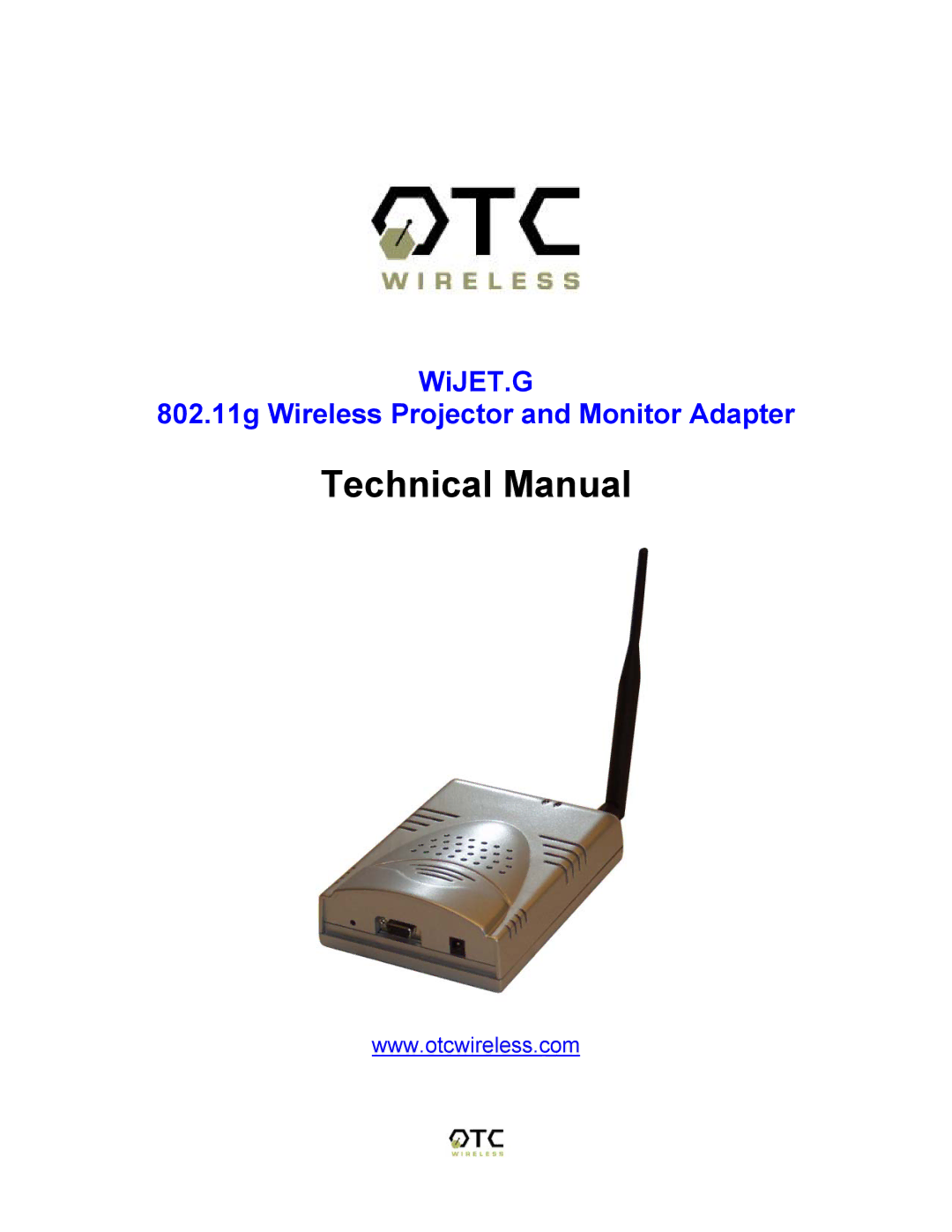 OTC Wireless 802.11G technical manual Technical Manual 