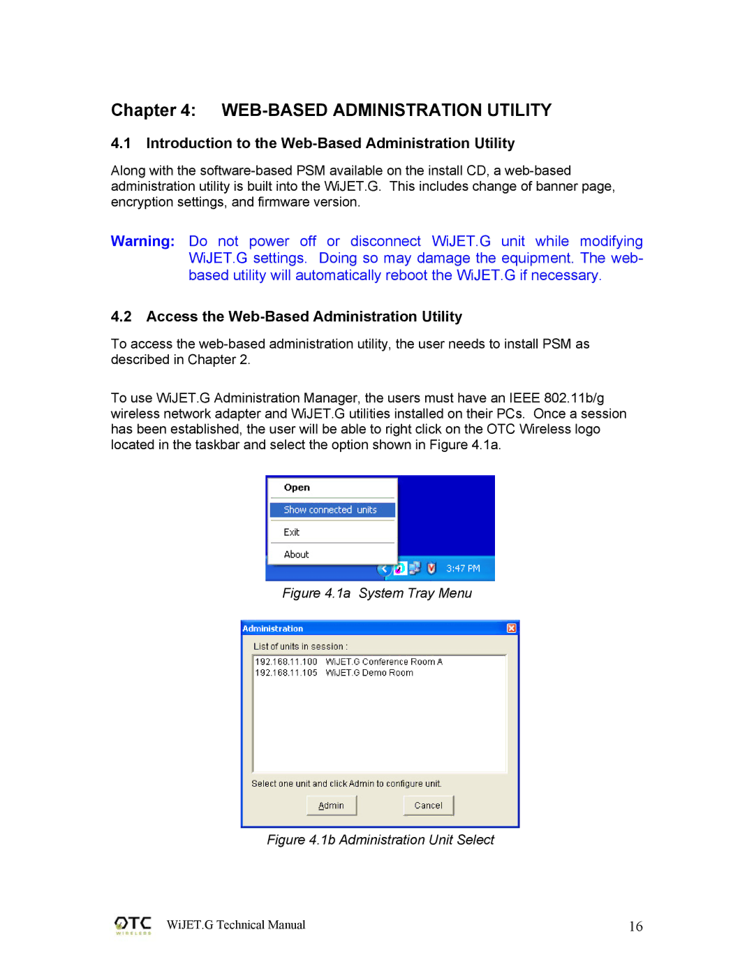 OTC Wireless 802.11G WEB-BASED Administration Utility, Introduction to the Web-Based Administration Utility 