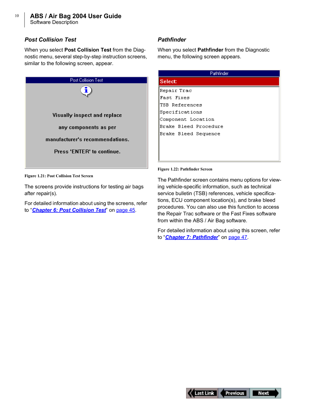 OTC Wireless switch/hub manual Post Collision Test, Pathfinder 