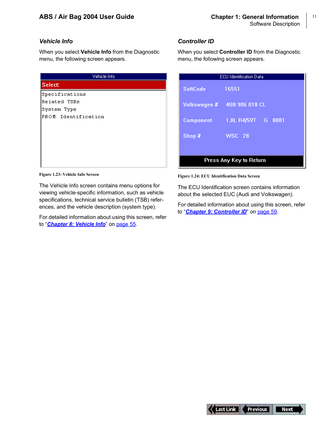 OTC Wireless switch/hub manual Vehicle Info, Controller ID 