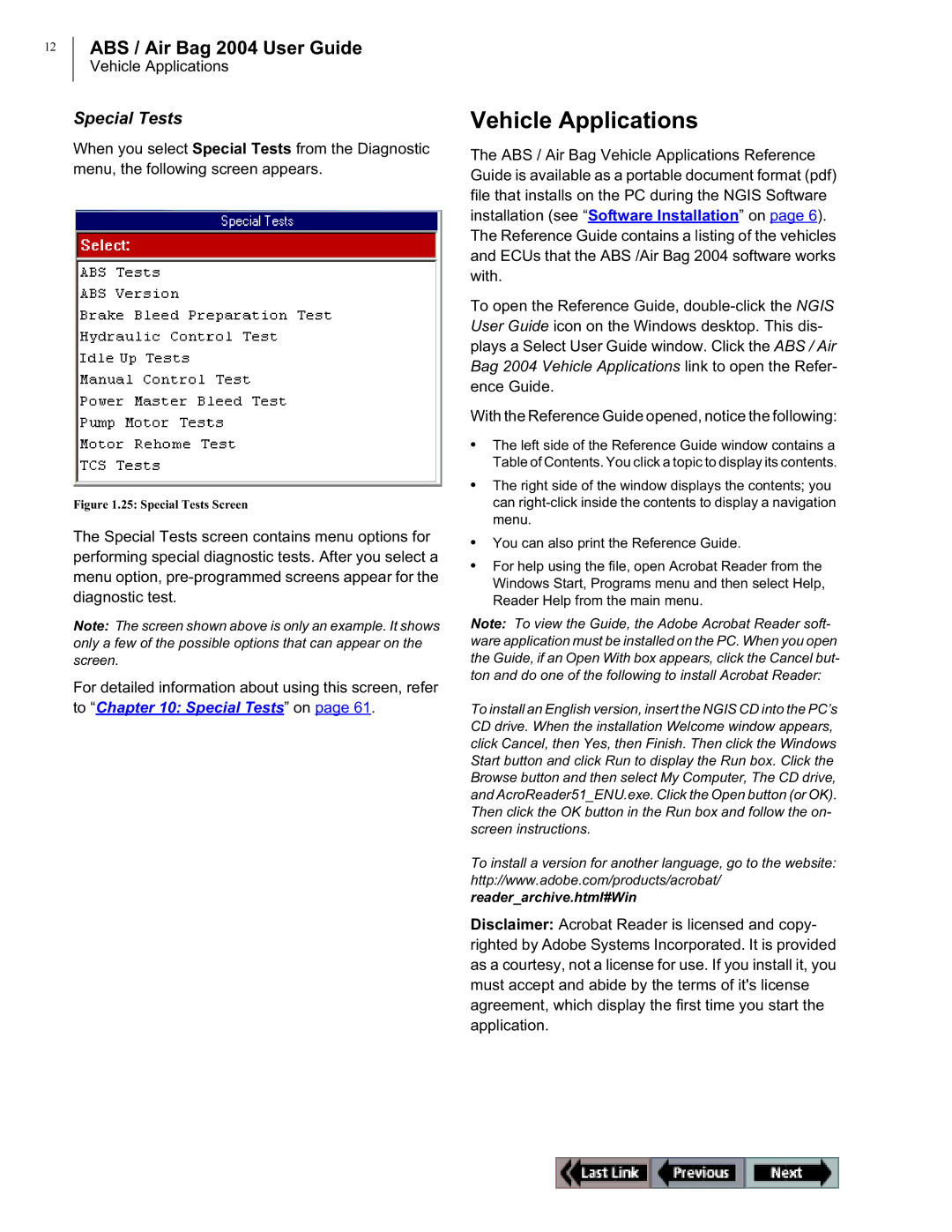 OTC Wireless switch/hub manual Vehicle Applications, Special Tests 