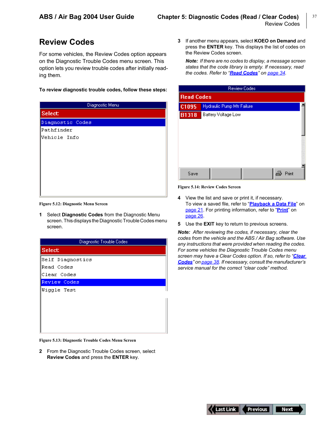 OTC Wireless switch/hub manual Review Codes, To review diagnostic trouble codes, follow these steps 