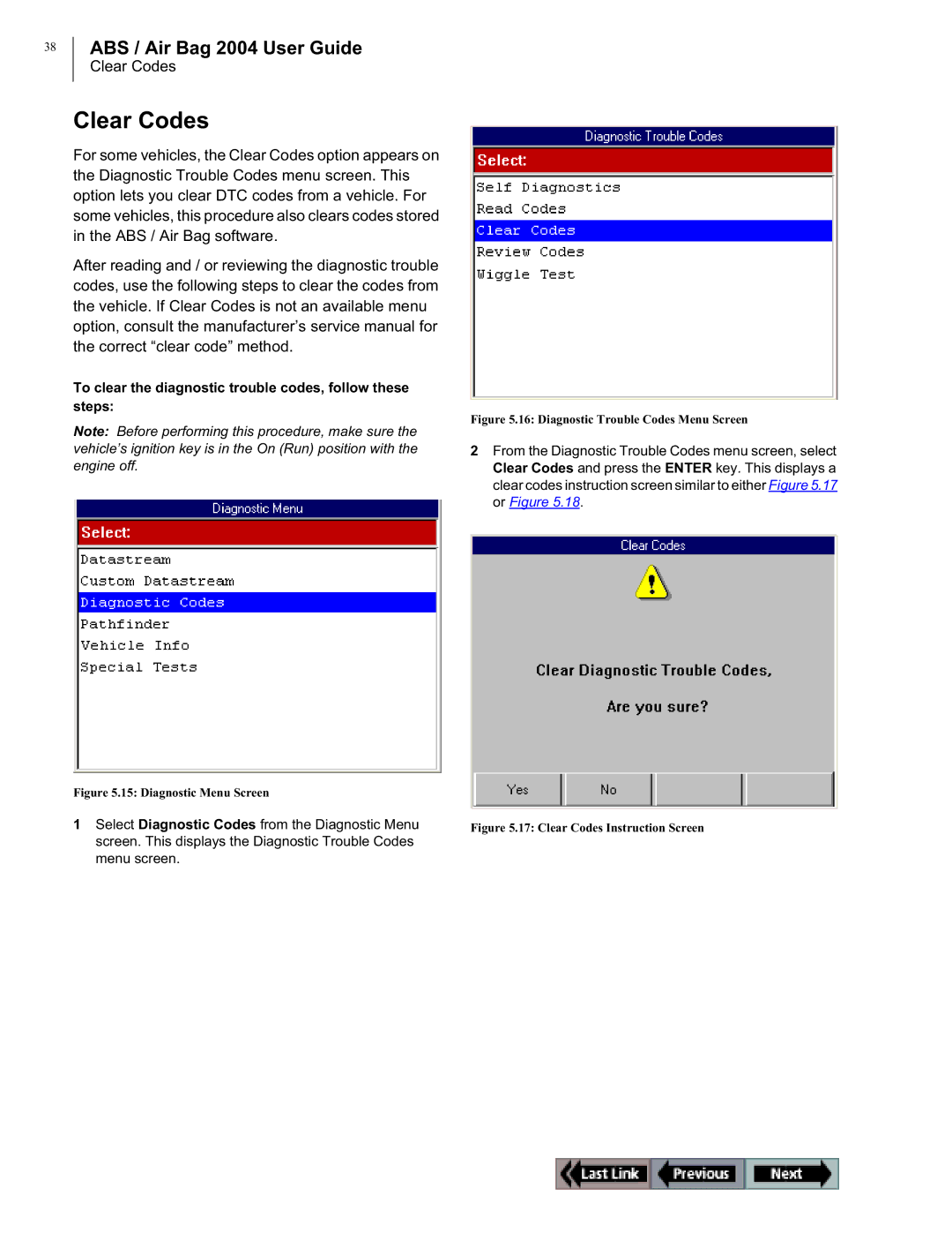 OTC Wireless switch/hub manual Clear Codes, To clear the diagnostic trouble codes, follow these steps 