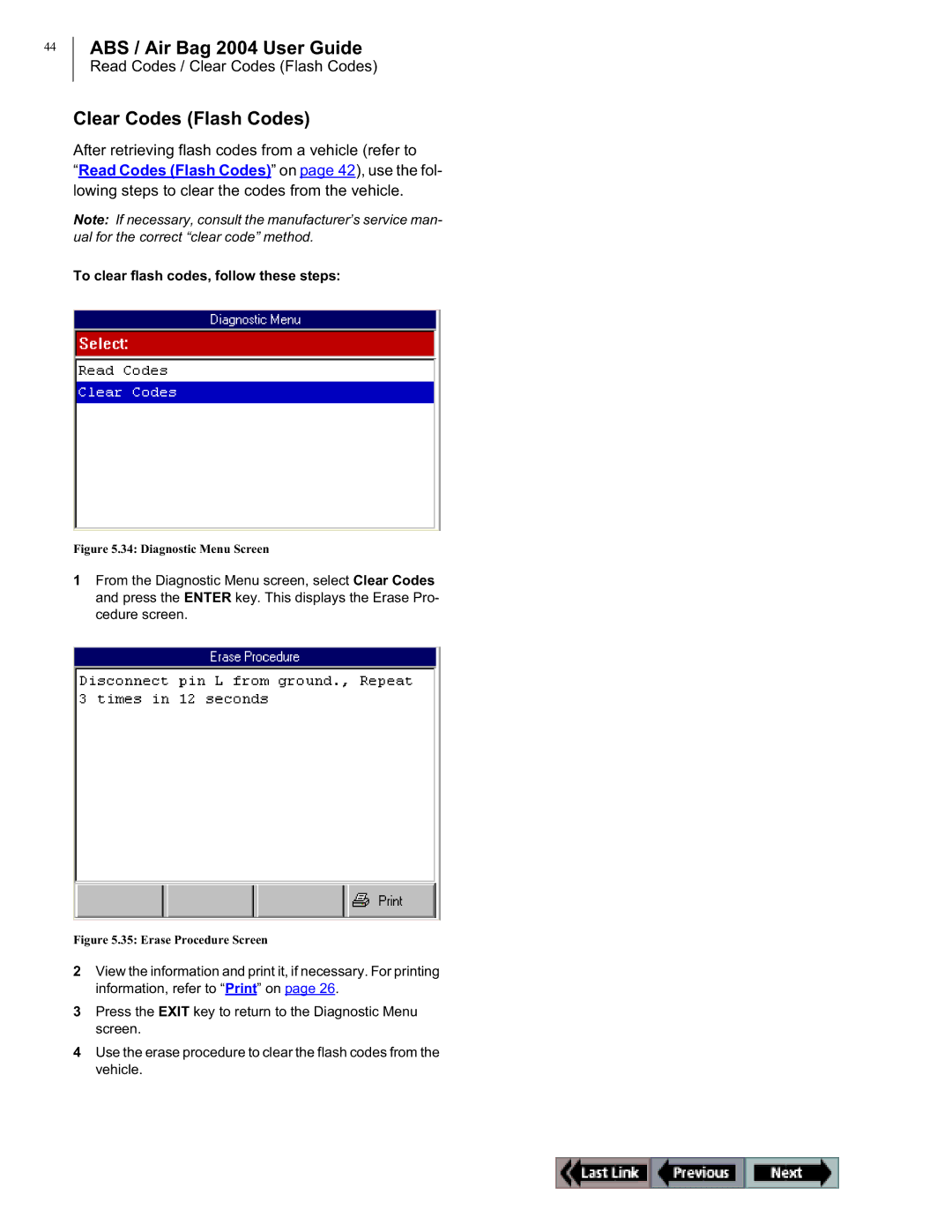 OTC Wireless switch/hub manual Clear Codes Flash Codes, After retrieving flash codes from a vehicle refer to 