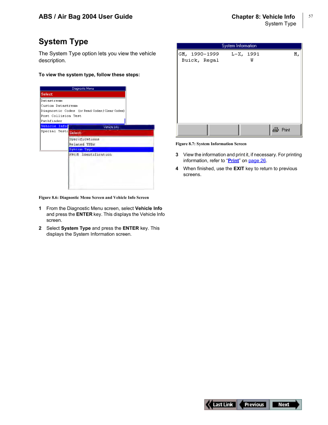 OTC Wireless switch/hub manual System Type option lets you view the vehicle description 