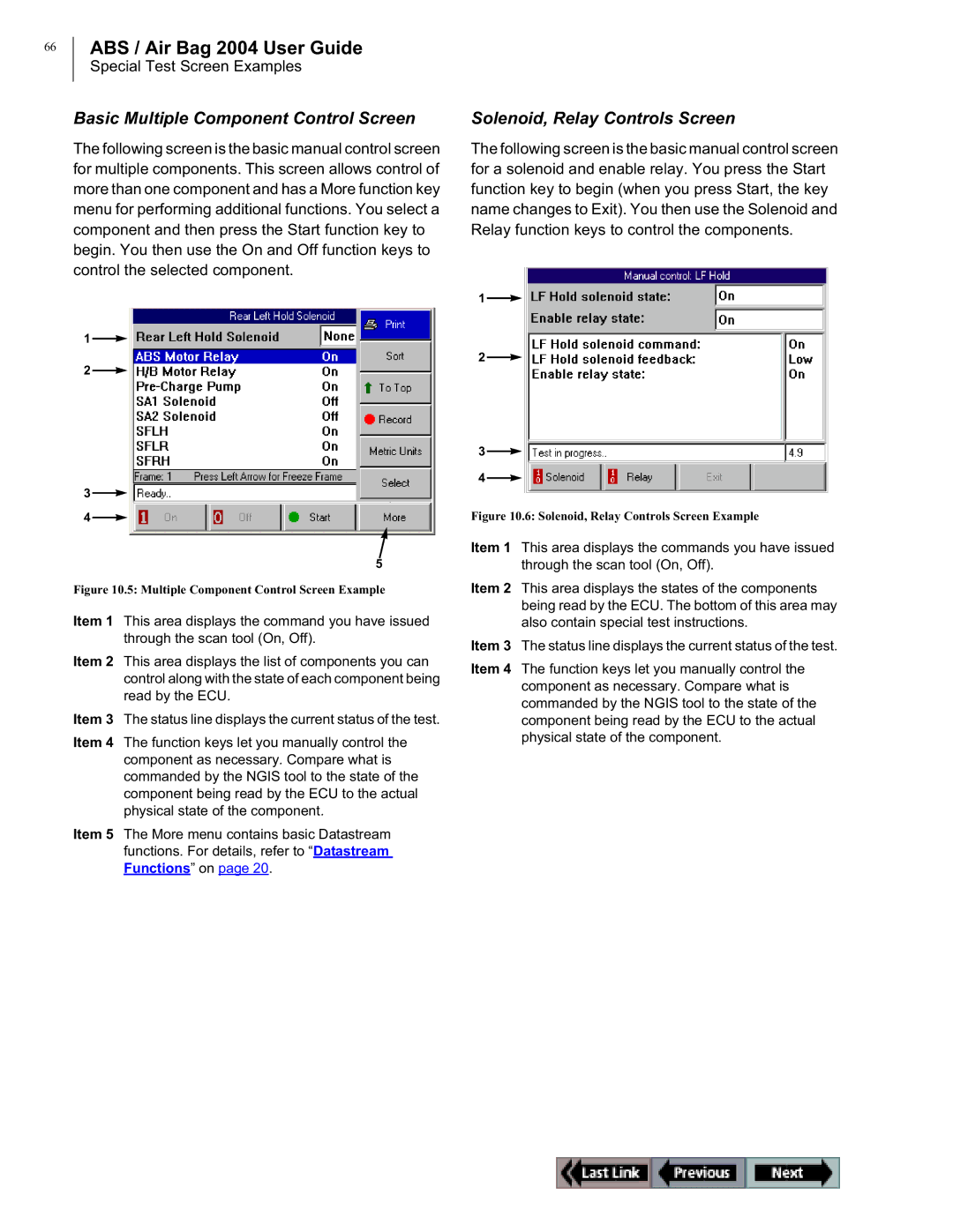 OTC Wireless switch/hub manual Basic Multiple Component Control Screen, Solenoid, Relay Controls Screen 