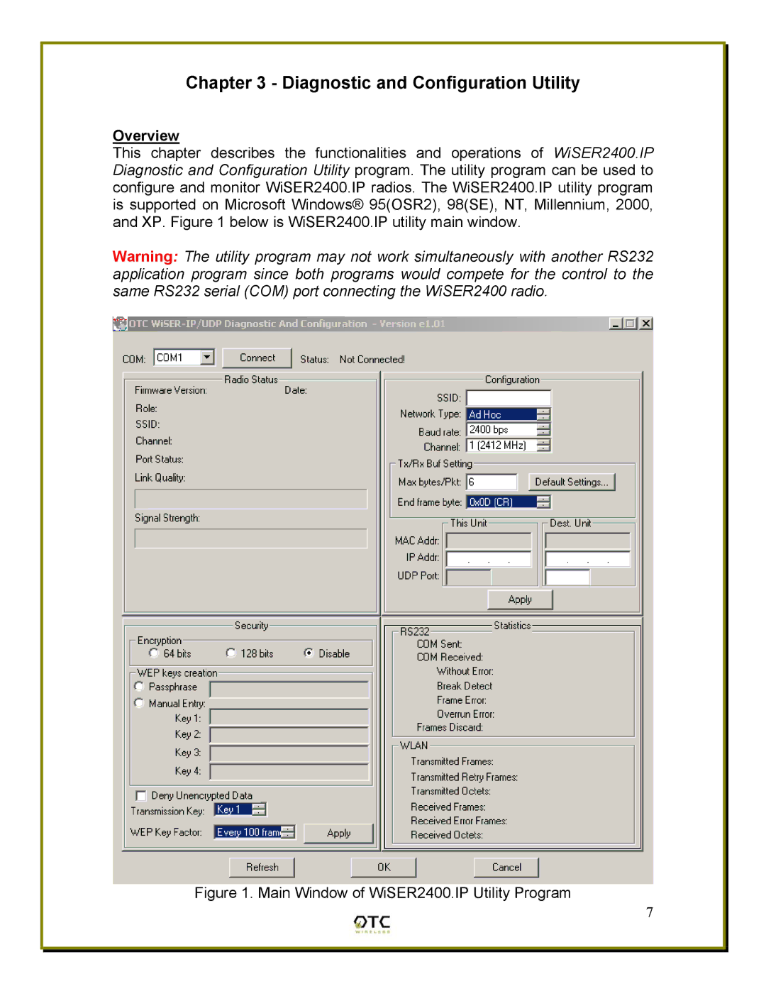 OTC Wireless WiSER2400 manual Diagnostic and Configuration Utility, Overview 