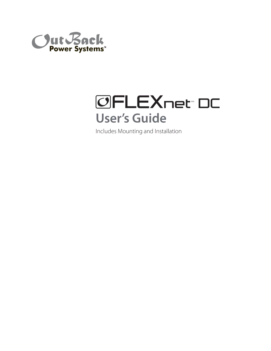 Outback Power Systems manual NetTM DC 