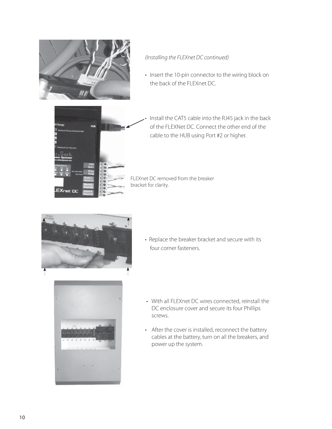 Outback Power Systems manual Installing the FLEXnet DC 