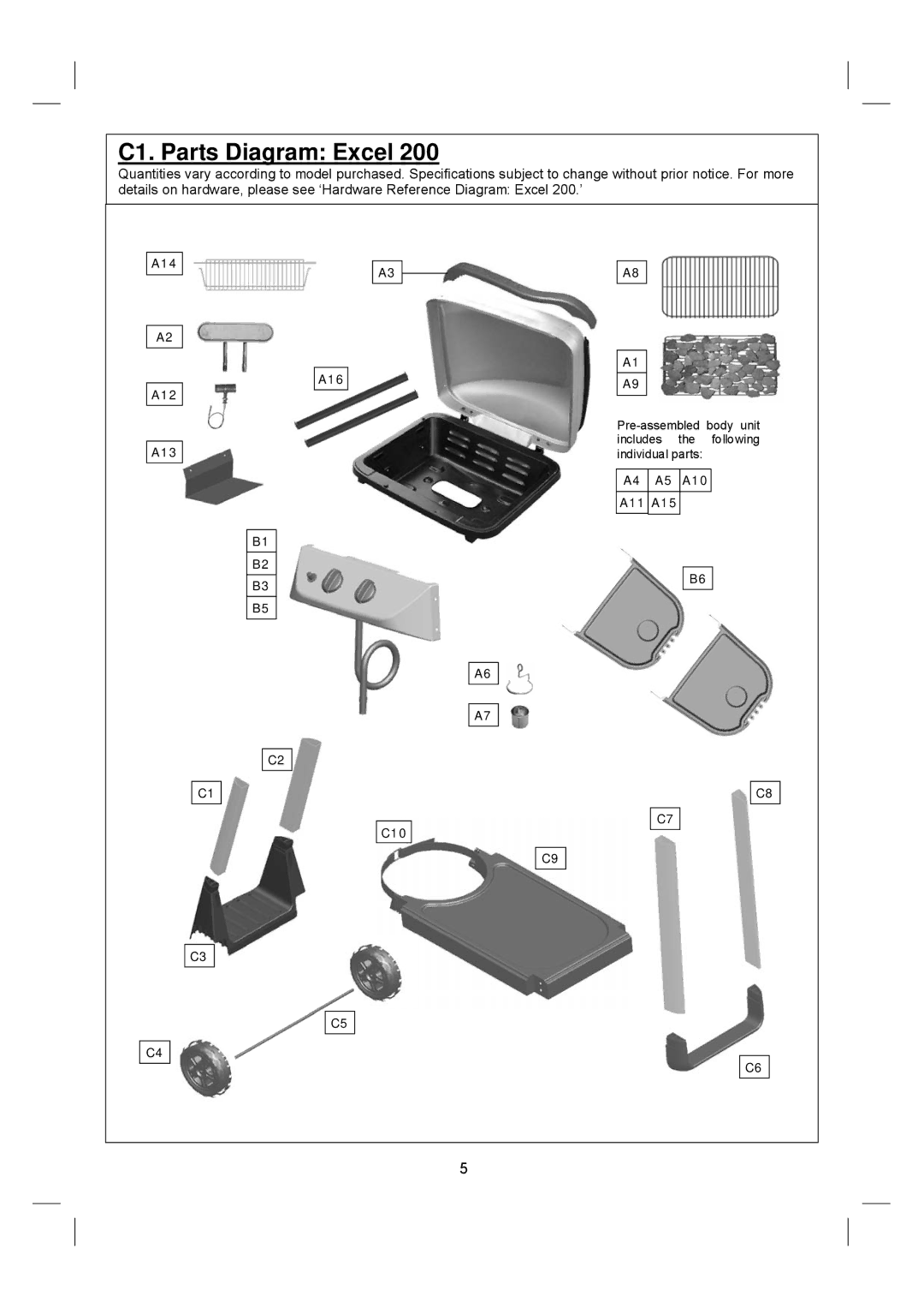 Outback Power Systems Excel 100, Excel 200, Excel 300 operating instructions C1. Parts Diagram Excel 