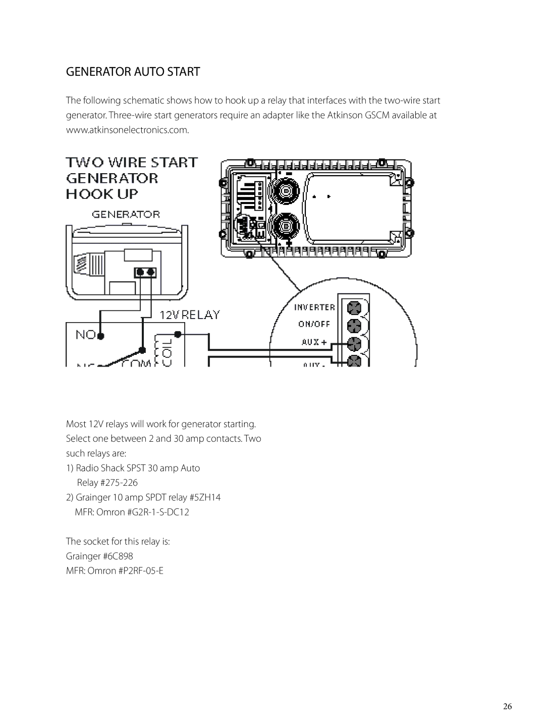 Outback Power Systems FX 2024 T installation manual Generator Auto Start 