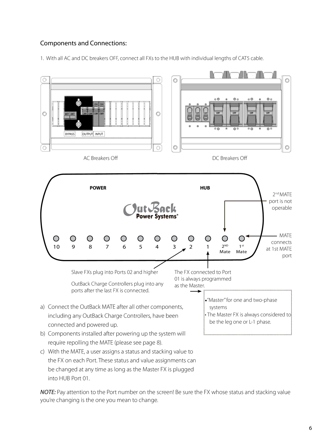 Outback Power Systems GTFX, GVFX manual Components and Connections 