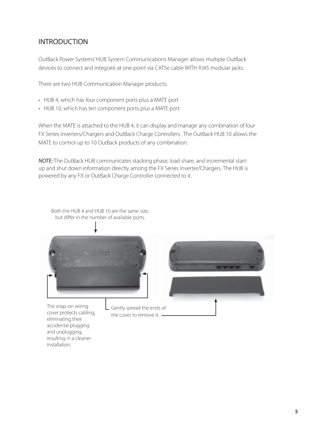 Outback Power Systems HUB4, MATE_B, HUB10, MATE2 user manual Introduction 