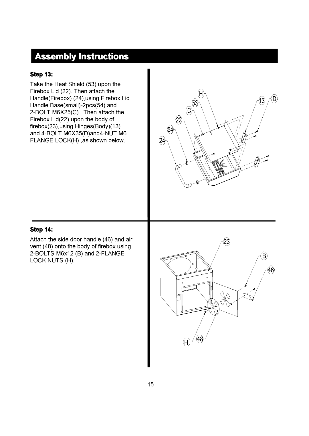 Outdoor Gourmet CG3023E instruction manual Assembly Instructions 