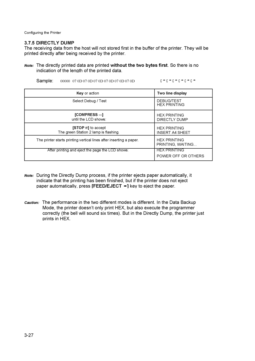 Output Solutions 650 manual Directly Dump 