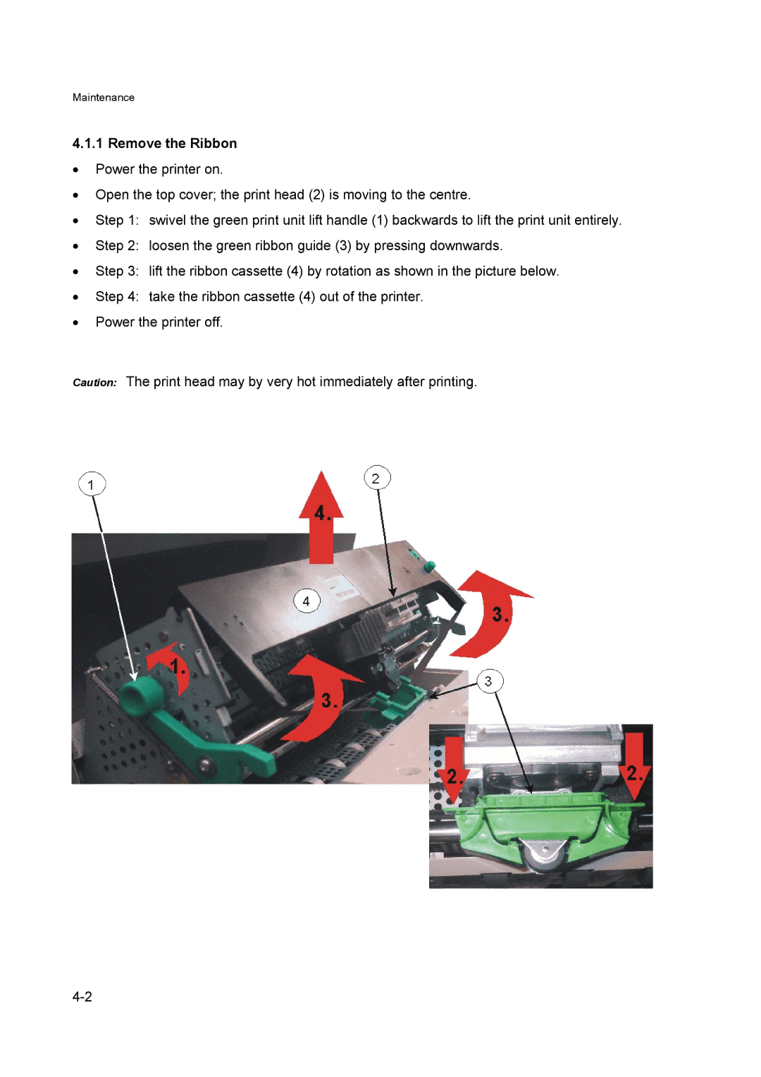 Output Solutions 650 manual Remove the Ribbon 