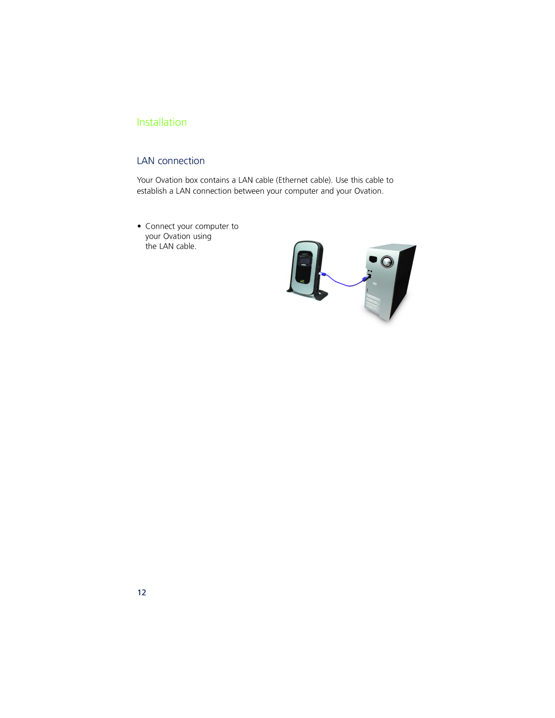 Ovation Software Ovation user manual LAN connection 