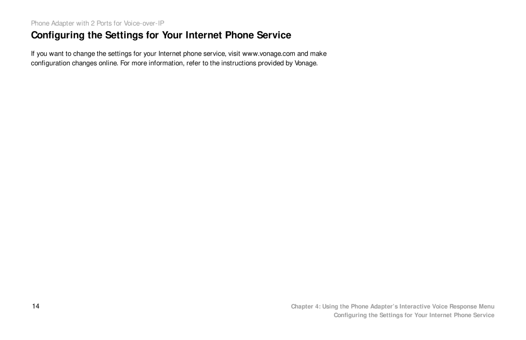 Over And Back PAP2 manual Configuring the Settings for Your Internet Phone Service 