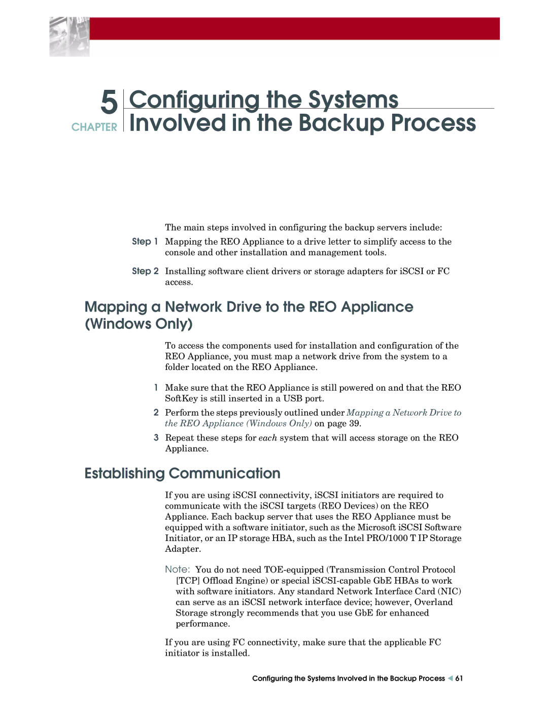 Overland Storage REO 9000 setup guide Configuring the Systems Involved in the Backup Process, Establishing Communication 