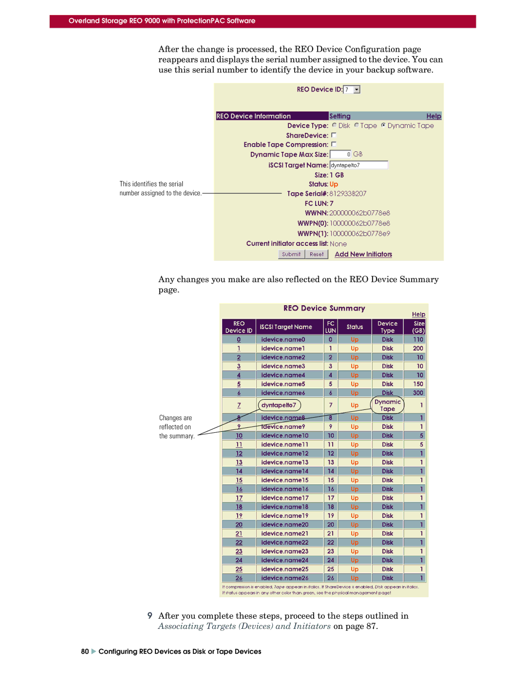 Overland Storage REO 9000 setup guide This identifies the serial Number assigned to the device 