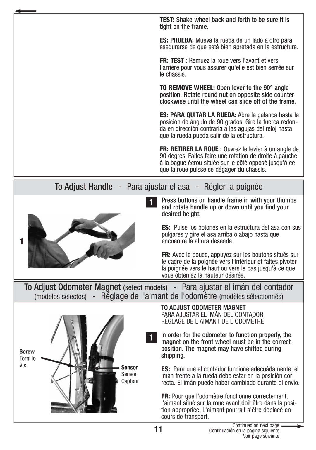 Overland Storage S81-T-R2 4/10 manual To Adjust Handle Para ajustar el asa Régler la poignée, Desired height, Shipping 