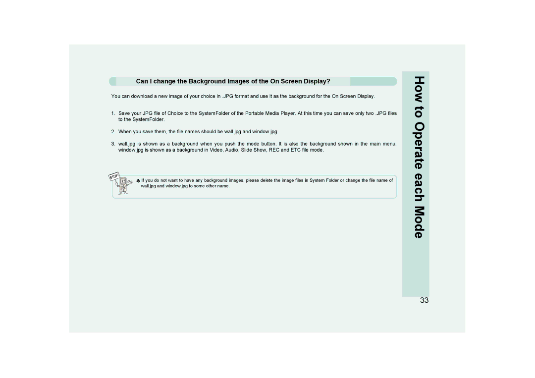 Ovideon AVIAh user manual Can I change the Background Images of the On Screen Display? 