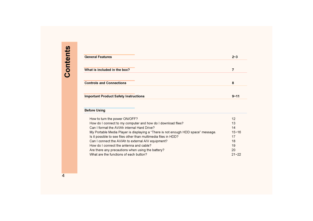 Ovideon AVIAh user manual Contents 