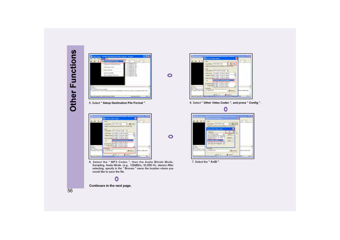 Ovideon AVIAh user manual Select Setup Destination File Format 