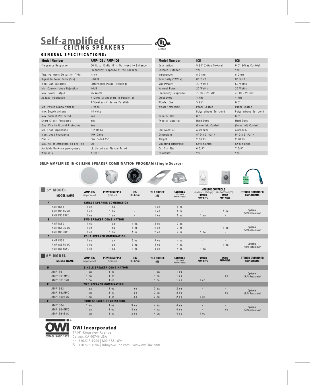 OWI AMP1S62, AMP1S61, AMP1S64 manual L Us 