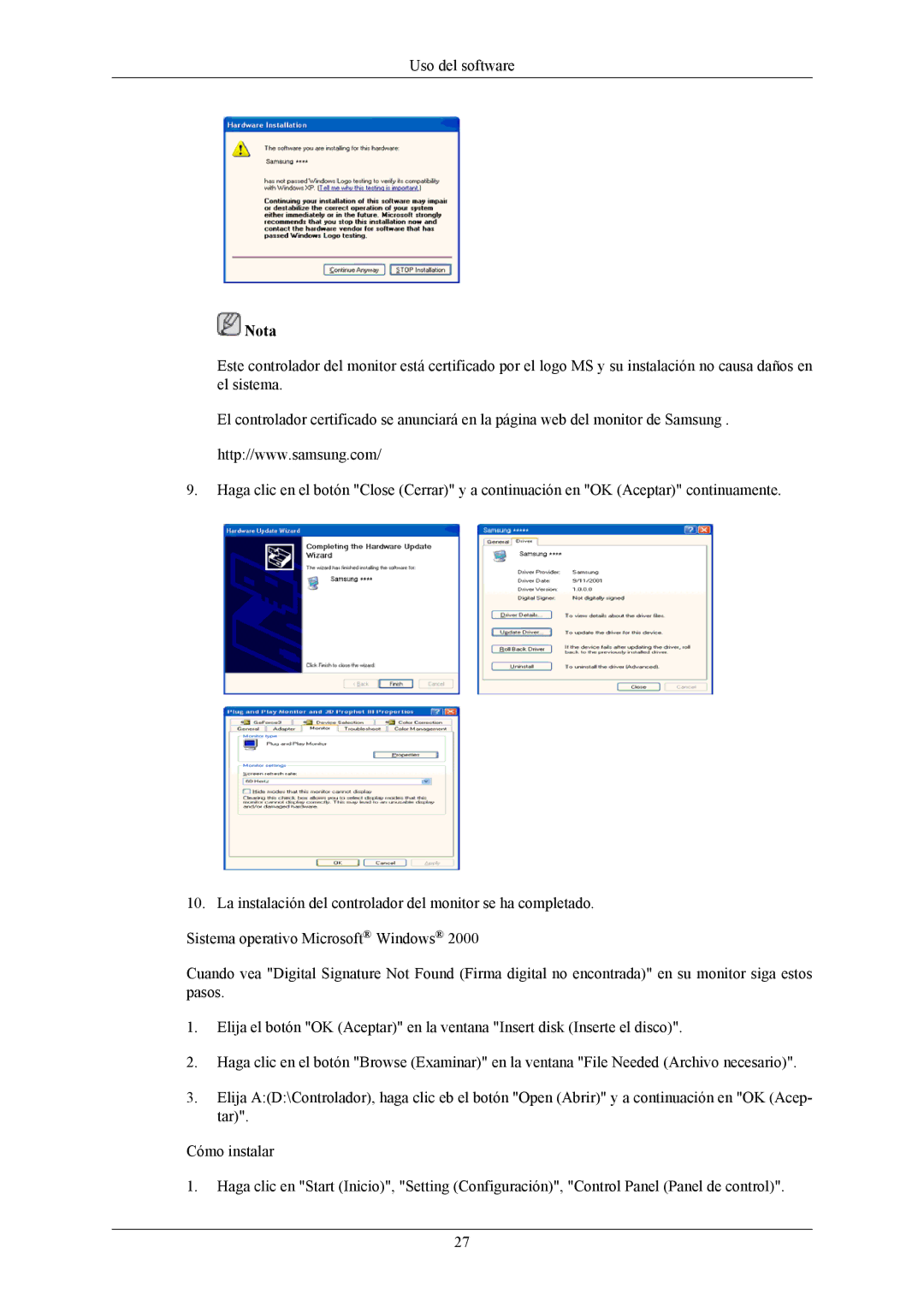 OwnerIQ 2693HM, 2493HM manual Nota 