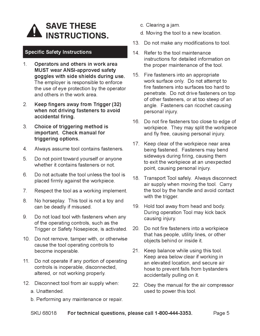 OxiBrands 68018 manual Save These Instructions 