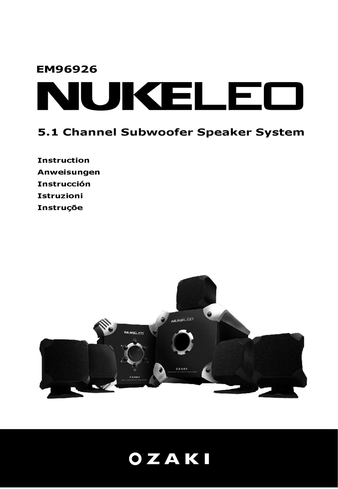 Ozaki Worldwide manual EM96926 Channel Subwoofer Speaker System 