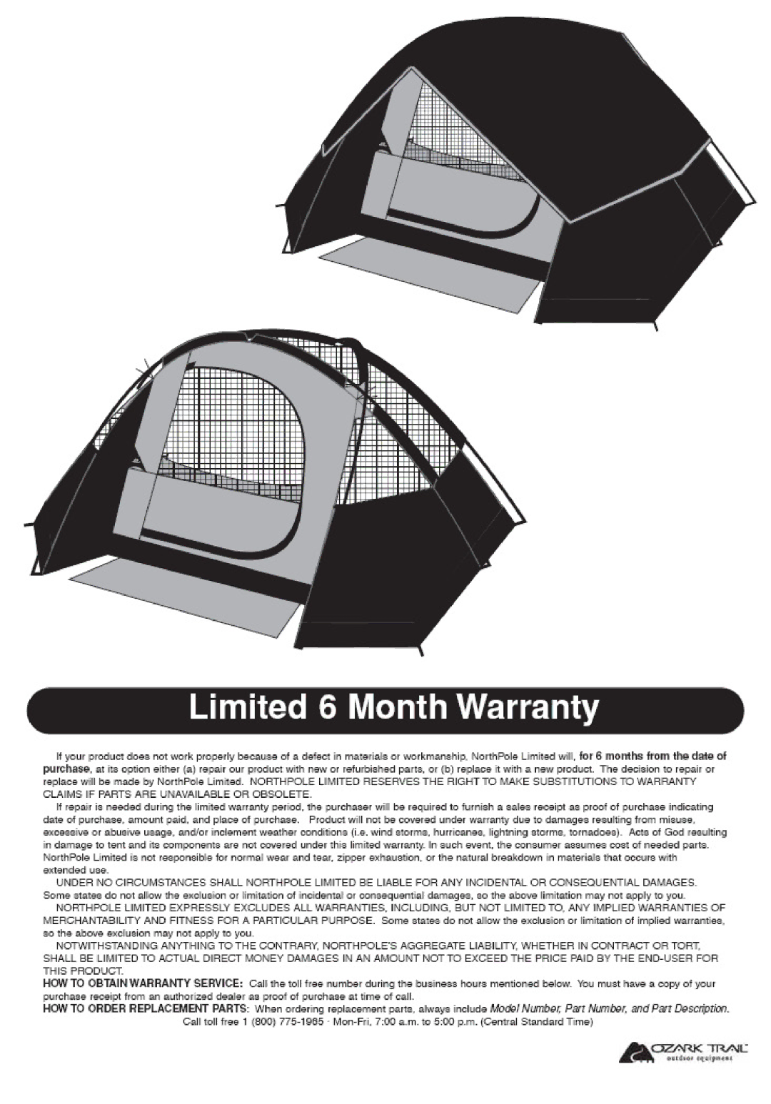 Ozark Trail WMT-9920 manual 