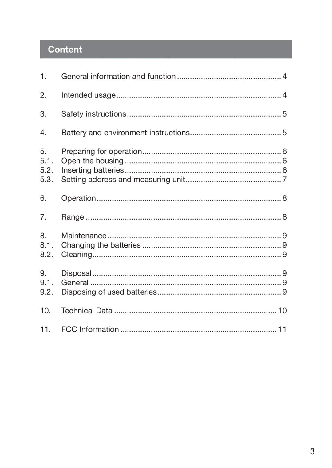 P3 International E9310 manual Content 