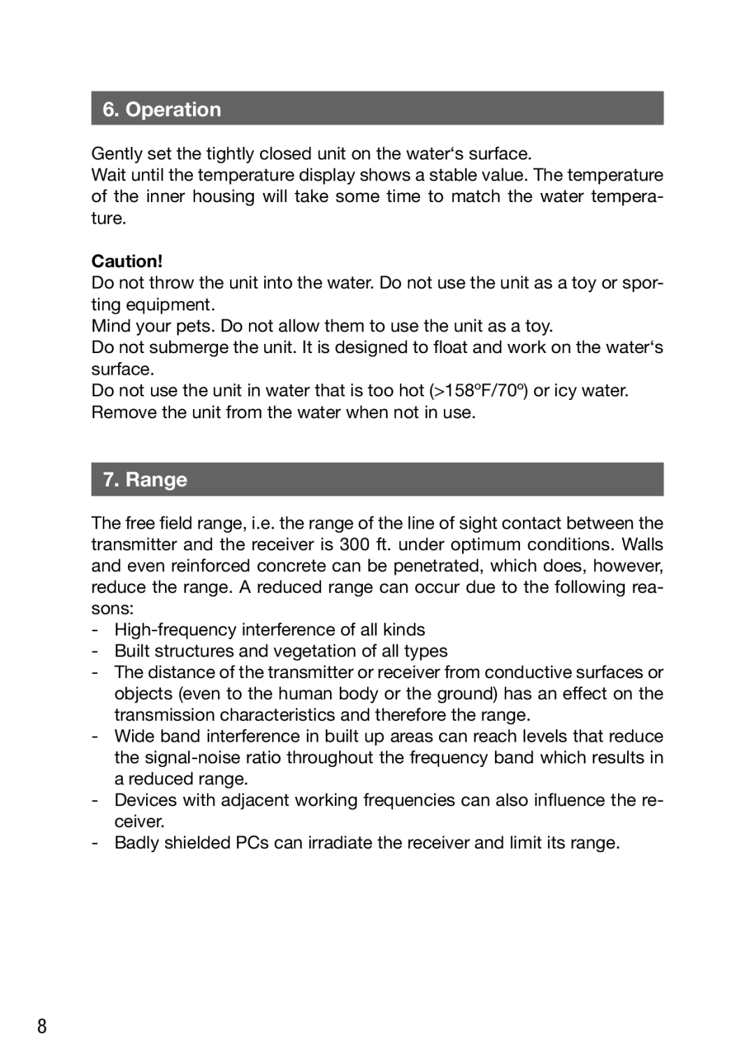 P3 International E9310 manual Range 