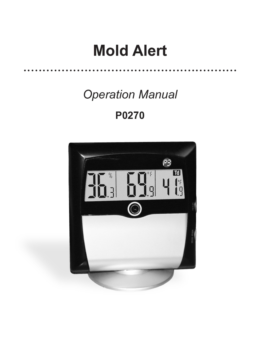 P3 International P0270 operation manual Mold Alert 