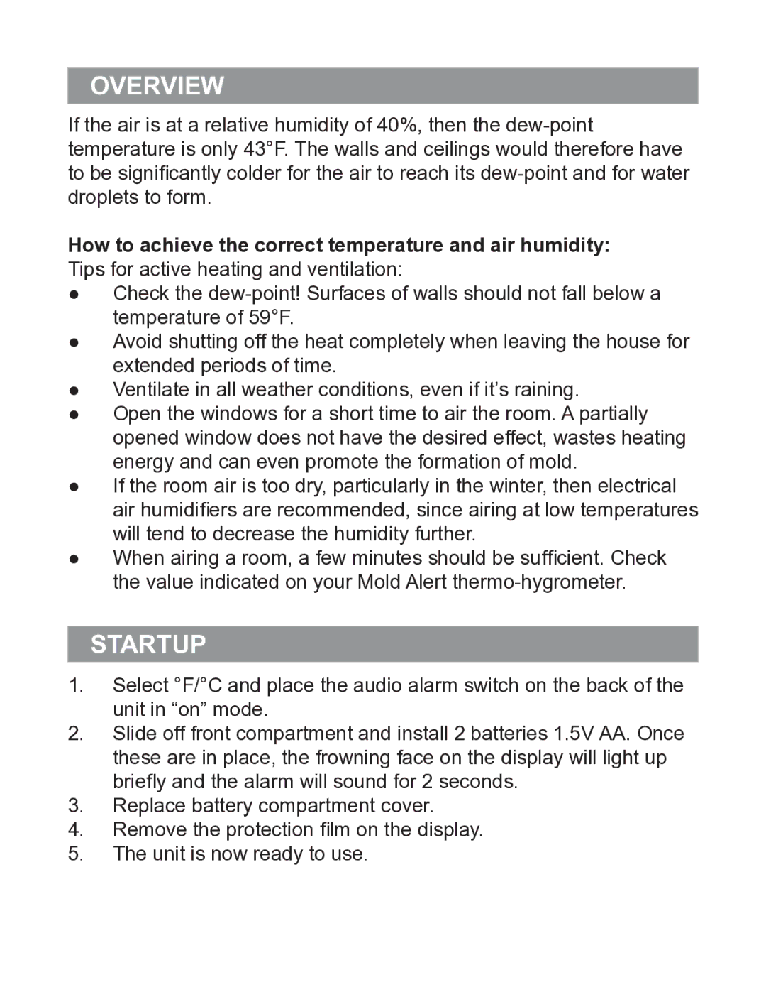 P3 International P0270 operation manual Startup 